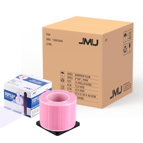 JMU Pink Barrier Film, 12 Rolls Dental Tattoo Barrier Tape 4" x 6"