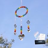 WOOWA Rainbow Bridge Pet Memorial - Cat & Dog Loss Sympathy Gifts. Remembrance Rainbow Maker Crystal Suncatcher