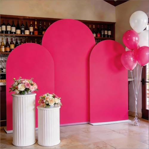 Housse pour arche de mariage rose vif en élasthanne : lot de 3 extensible pour fête