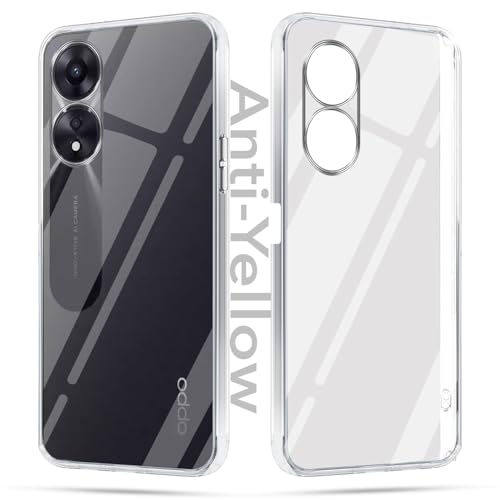Image of Jkobi Lifetime Anti-Yellow Clear Back Cover Case for Oppo A78 5G (Sleek Hard Crystal | Shockproof and Camera Protection)