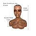 Voloria Realistic Female Mannequin Head with Shoulder Manikin PVC Head Bust Wig Head Stand with Makeup for Wigs Necklace Earrings Light Brown with Yellow Eye Shadow