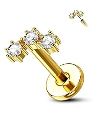 14K Gold Top-Titanium Post-16g-6mm