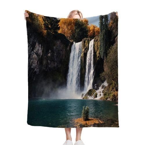 Couverture canapé grande taille polaire blanche cascade pour soirées d'hiver cosy