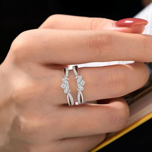 SHELOVES Moissanite Ring Enhancers for Engagement Rings Guard Stacking Wedding Bands 925 Sterling Silver 5-103