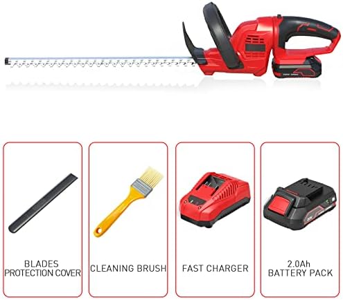 Hedge Trimmer and Cutter, Grass Trimmer for Garden, Electric Lightweight Grass Trimmer with 20 inch Dual Action Blades and 180 Rotary Handle, 1300RPM Bush Trimmer
