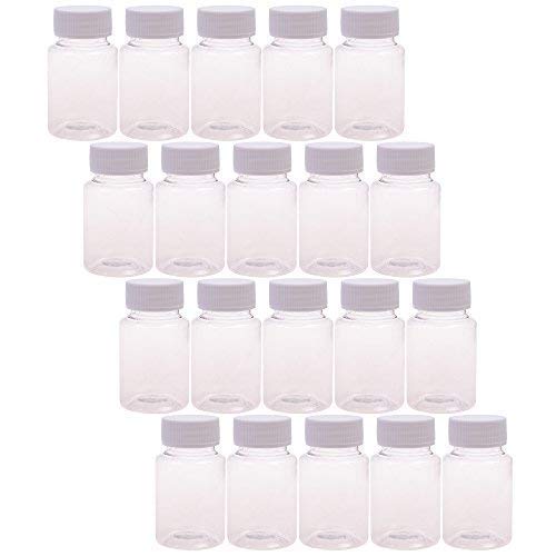 BLUECELL 20 Pieces Plastic Clear Empty Plastic Solid Powder Medicine Pill Cylindrical Chemical Container Reagent Bottle 80ml
