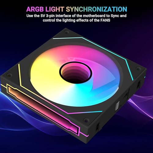 Image of Ant Esports StackerFlow 3-In-1 120mm ARGB Stackable Case Fan with Wire-Free Daisy Chain - Black