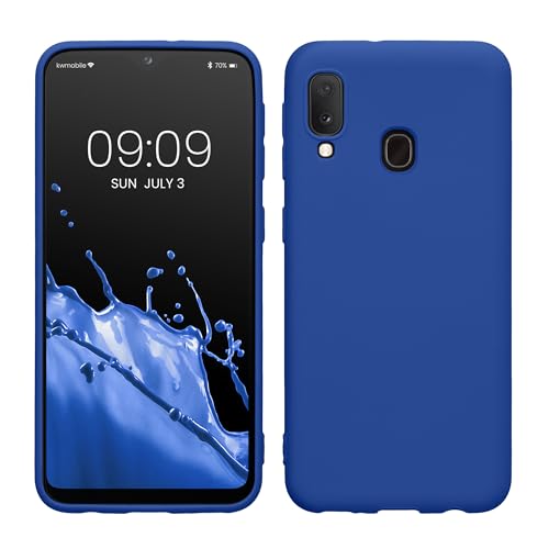 kwmobile Custodia Compatibile con Samsung Galaxy A20e Cover - Back Case per Smartphone in Silicone TPU - Protezione Gommata - blu baltico