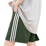 【美脚の方程式×着痩せ！】短パン ハーフパンツ レディース スポーツ ショートパンツ 五分丈 ポケット付き 通気 速乾 伸縮性 ヨガ ランニング(L, グリーン)