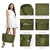 SKCOYH Shopper Tasche Damen, Arbeitstasche Damen Groß Wasserdicht mit Reißverschluss & Laptopfach, Handtasche Damen für Uni, Schule, Alltag (Grün) #4