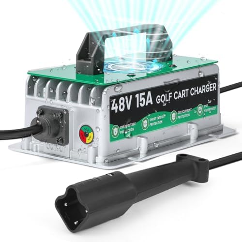 48 Volt Golf Cart Battery Charger for Yamaha G29 Drive & Drive 2, 15AMP 48V Golf Cart Charger IP67 Waterproof Fully Automatic Smart Trickle Charging with 16Ft Cable,for Lead-Acid Batteries
