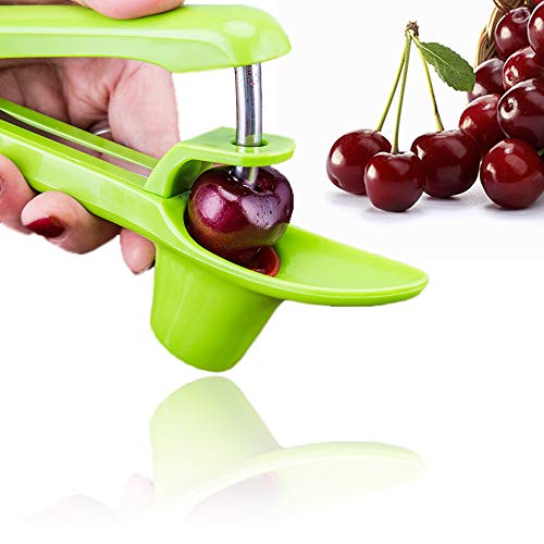 Cherry Pitter Olive Pitter Tool Core Stone Removal Green - Simple & Durable Heavy Duty Kitchen Gadget #TOP3