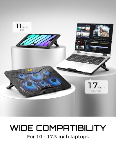 Base para laptop con 6 ventiladores y 7 niveles ajustables miniatura 6