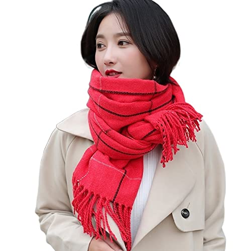 Foulard Donna Sciarpa Da Donna Sciarpa Plaid Sciarpa Invernale Short Scialle Wrap Addensato Caldo Cashmere Pashmina Coperta Sciarpe Tassel Unisex Sciarfs Sciarpa Unisex