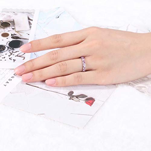 image for TIGRADE 3mm Women Titanium Engagement Ring Cubic Zirconia Eternity Wed