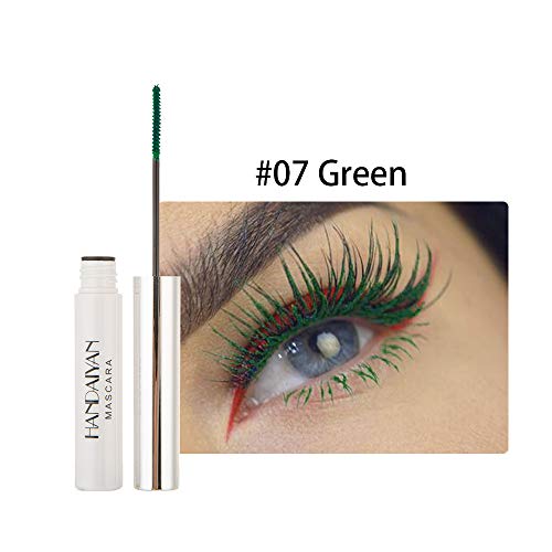 Gl-Turelifes 12 Color Mascara Colorful Fiber Mascara Charming Longlasting Mascara, Thick & Long Eyelash Waterproof And Smudge-Proof Eyes Makeup (Green) #TOP1