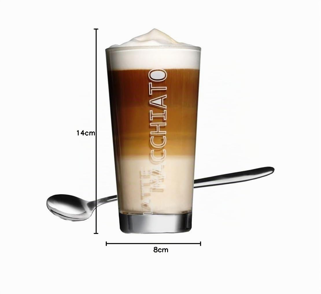Ritzenhoff & Breker Latte Macchiato Gläser Lena mit Löffel, 12-teilig, 350 ml, Kaffeegläser für 6 Personen