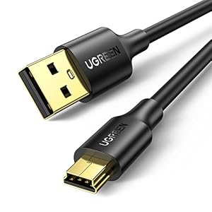 UGREEN Mini USB Cable USB 2.0 Type A to Mini B Cable Data Charging Cable Compatible with Hero 3/4, Hero HD, PS3 Controller, MP3 Players, Dash Cam, Canon, Nikon, SatNav, GPS Receiver, PDAs, etc (1M)