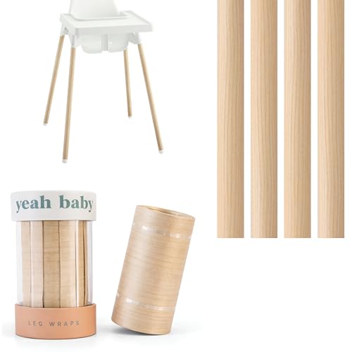 Image of Yeah Baby Goods Highchair Leg Wraps (Birch) - Compatible with The IKEA Antilop Highchair - Stylish IKEA High Chair Accessories w /Easy Self-Adhesive