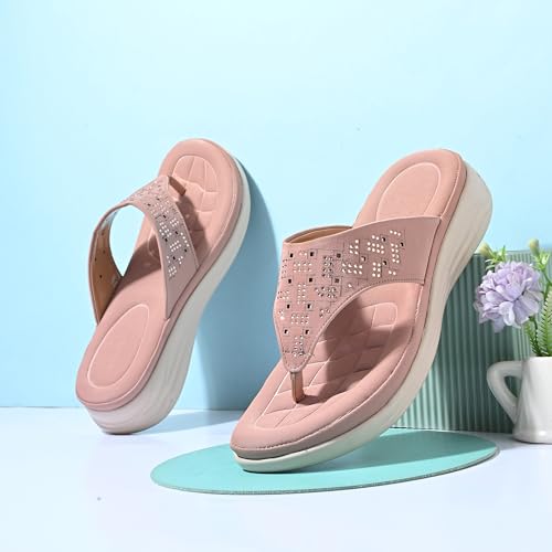 Image of Centrino Women's Sandals | Stylish Slip-On Sandals|Elegant & Trendy Design | Slippers /Flip-Flops|Fashionable Casual & Stylish|Lightweight & Breathable|Outdoor Casual Chappals for Ladies & Girls(9320)