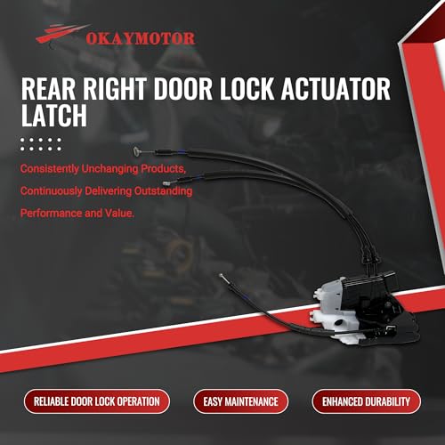 Image of OKAY MOTOR Rear Right Door Lock Actuator Latch for 2016-2020 Hyundai Tucson Limited SE SEL Door Latch Assembly with 4pins 81420D3000 81420-D3000