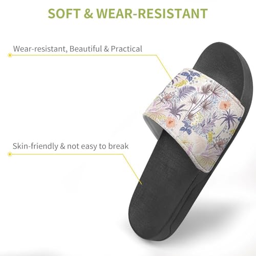 Exotic Leaves PVC Slippers Sandals for Women Men Open Toe Soft Cushioned Non-Slip Sandal for Indoor Outdoor3