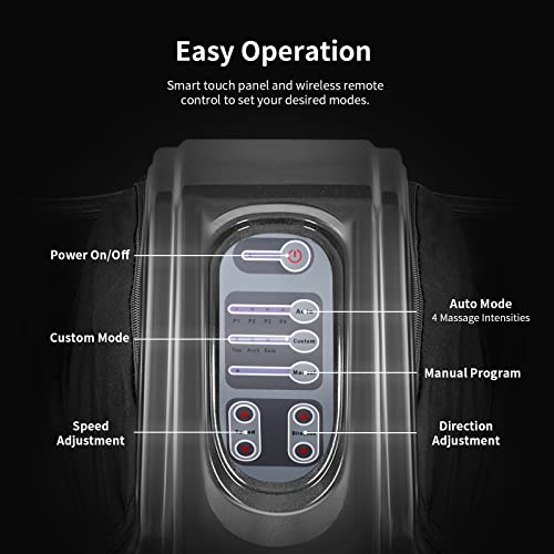 Image of Giantex Shiatsu Foot Massager Machine for Feet, Nerve Pain Therapy Spa Gift Deep Kneading Rolling Massage for Leg Calf Ankle, Electric Shiatsu Foot Massager w /Remote, 4 Modes, Gray