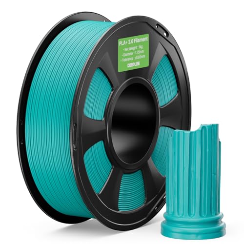 DEEPLEE Filament PLA Plus PLA+ 2.0 Turquoise 1kg de 1.75 mm avec Précision Dimensionnelle de +/- 0,02 mm, Impression Rapide 30 à 300 mm, 1 Bobine pour Imprimantes 3D...