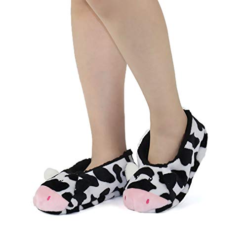GLENMEARL Slipper Socks for Women, 2 Pair Slipper Socks with Grips for Woman, Non Slip Soft Sole Winter Bedroom Cozy Sock Indoor Home Slippers2