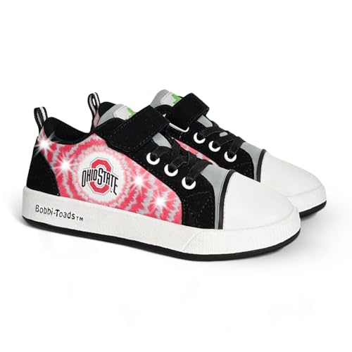 Bobbi-Toads Ohio State University Kids Lighted Sneaker OSU Child Shoes Tennis Shoes Buckeye with Mascot Brutus Plushie3