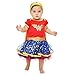 WARNER BROS DC Comics Justice League Wonder Woman Newborn Baby Girls Cosplay Costume Bodysuit Dress Cape and Headband Set 6-9 Months