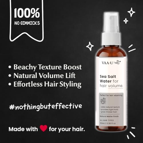 Image of Sea Salt Hair Spray with Sea Salt & Vitamin E | Volumizes Hair & Adds Texture | Lightweight Non Sticky Styling Spray | Natural Beach Wave Look | For Men & Women | 100ml