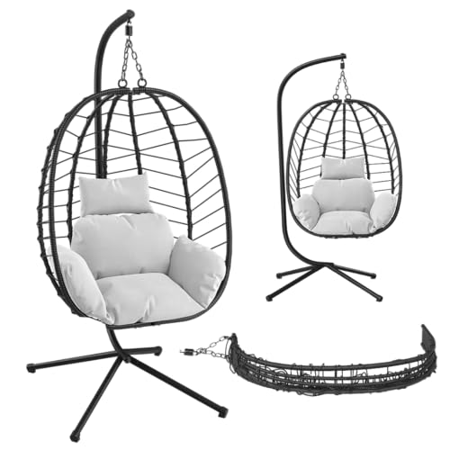 STEELSØN Alarian Hängesessel mit Gestell – Korbsessel Polyrattan...