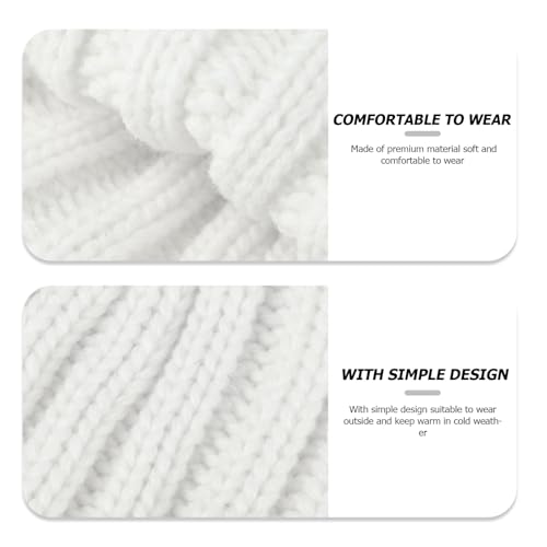 Warm Knitted Beanie Hat for Crochet Acrylic Fiber Cap Adorable White Design for Boys and Comfortable Durable Knit Hat for Cold Weather3