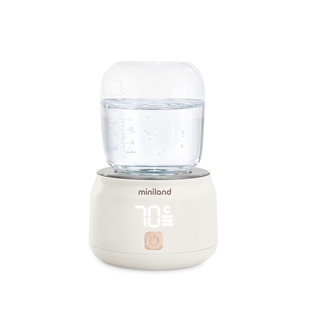 Miniland Warmy On the Go Plus - Scalda biberon portatile, ricaricabile tramite USB, riscalda acqua e latte fino a 70 °C, 5 temperature, mantiene il calore, ideale per i viaggi