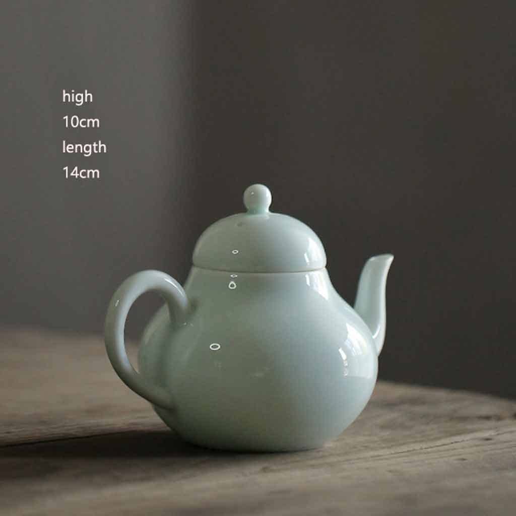 Nebelblaue Keramik-Teekanne, Master-Tasse, handgefertigt, blau-weißer Teekannenfilter, Haushaltsfilter, Kung-Fu-Tee-Set (weiß, 10 cm)