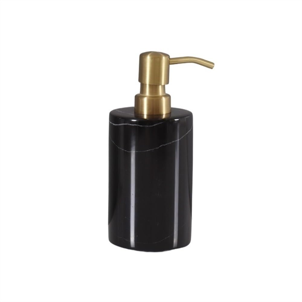 Soap Bottle Marble Soap Bottle Bathroom Press Empty Lotion Dispenser Ornament Kitchen Decor(Black)