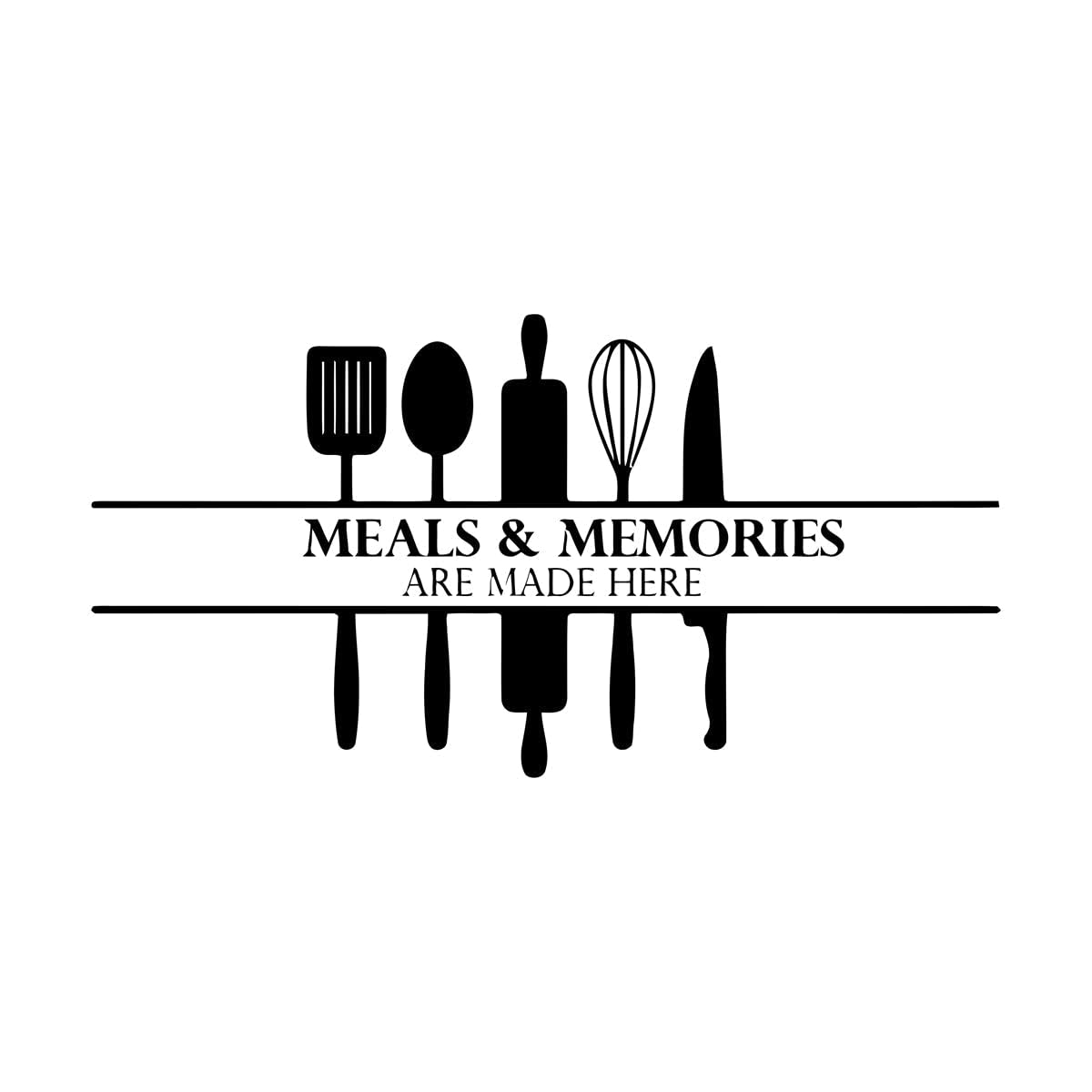Lzhouting Wall Stickers 5296 Kitchen Wall Decal Meals And Memories Quote Vinyl Wall Sticker Kitchen Background Home Decoration Mural Art Decals Stickers Small - 30X57cm