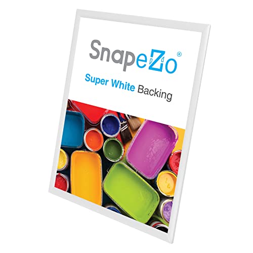 SnapeZo 16.5 x 23.4 (A2 Euro Size) White Poster Frame, Front-Loading, Wall Mount, Aluminum 1" Profile, Sleek Series - Thumbnail 4