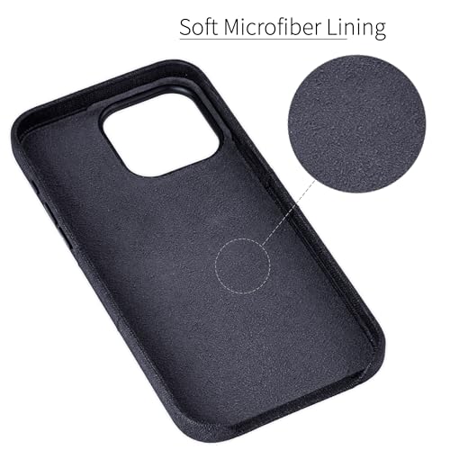 Dockem Card Case for iPhone 15 Pro Max with Built-in Metal Plate for Magnetic Mounting & 2 Card Holder Pockets: Luxe M2 Wallet, Canvas Style Synthetic Leather (iPhone 15 Pro Max, Black) - Thumbnail 5