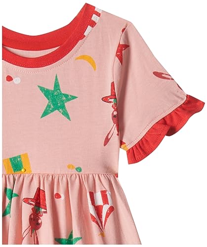 Image of miniklub Baby Strap Sleeveless Woven Polyester Dress (Hot Pink Color)