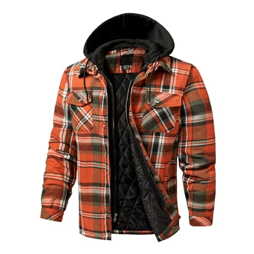 Materiale: questa camicia a quadri da uomo è realizzata con polsini a scatto e morbida imbottitura in poliestere trapuntato per un maggiore calore e durata. Camicia trapuntata in flanella ideale per le giornate ventose e piovose.