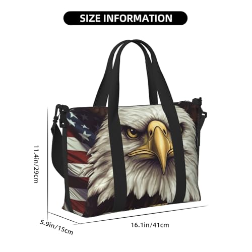 Travel Duffel Bag for Men Gym Bag, Bald Eagle Luggage Bag with Shoulder Strap, Large Gym Tote Bag for Women, Weekender Overnight Bag, Foldable Carry on Bag for Airplane3