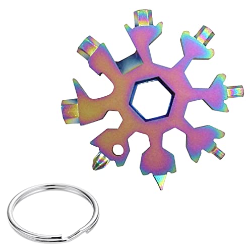 Xmipbs snowflake tool 18 in1keychain multitool screwdriver kit,portable keychain tool kit stainless steel snowflakes multi tool for Camping Outdoors Gift Tool Kits