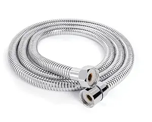 KURIC Stainless Steel Flexible Shower Hose, Health Faucet Tube for Bathroom, Hand Shower Tube, 1 Meter Flexible Stainless Steel Shower Tube Hose Pipe, Jet Spray Pipe (1 mtr, Chrome Finish)