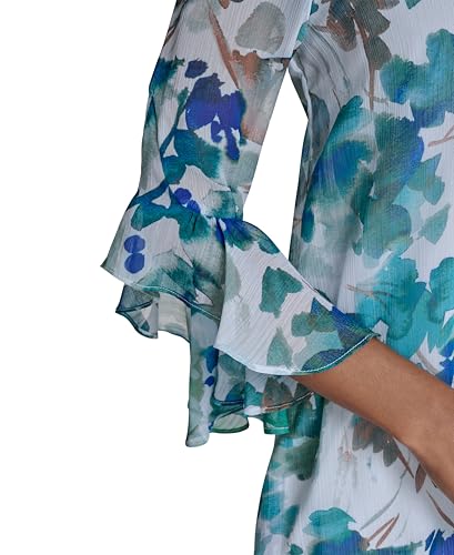 Image of Calvin Klein Floral Chiffon Shift Dress