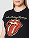 Rolling Stones Plastered Tongue Camisa, Negro, M para Mujer