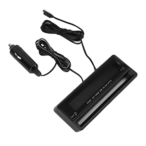 RASTKY Termómetro Digital para Automóvil Retroiluminación LED de Doble Color Ajustable Alarma de Escarcha para Temperatura Interior y Exterior Monitor de Voltaje para Entusiastas del Automóvil