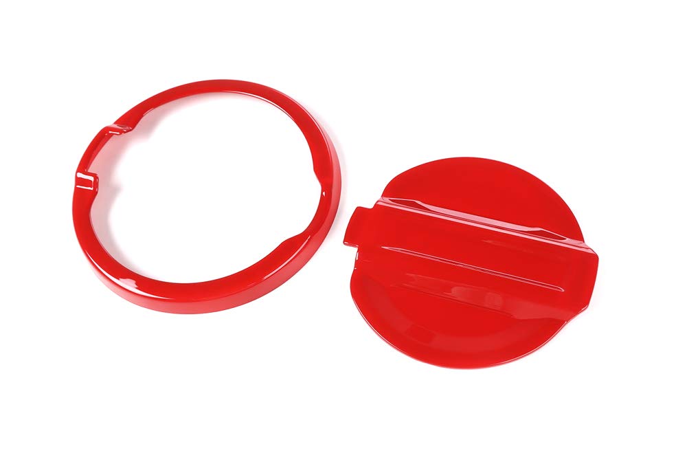 YiXunTen Red ABS Car Fuel Door Gas Cap Cover Cover Decor Trim for Jeep Wrangler JL 2018+