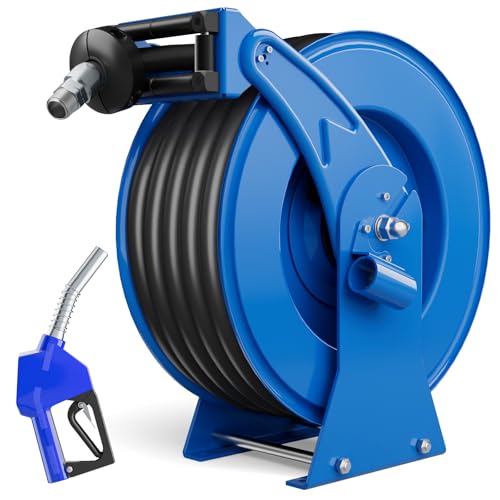 Fuel Hose Reel Retractable with Fueling Nozzle, 3/4